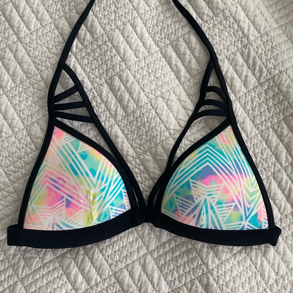 PINK Victoria's Secret Multicolor Geometric Bikini Top